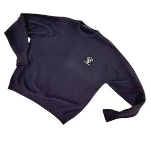 Peter Scott navy blue lambswool Sweater Scotland Royal troon the open 2004 sz 44